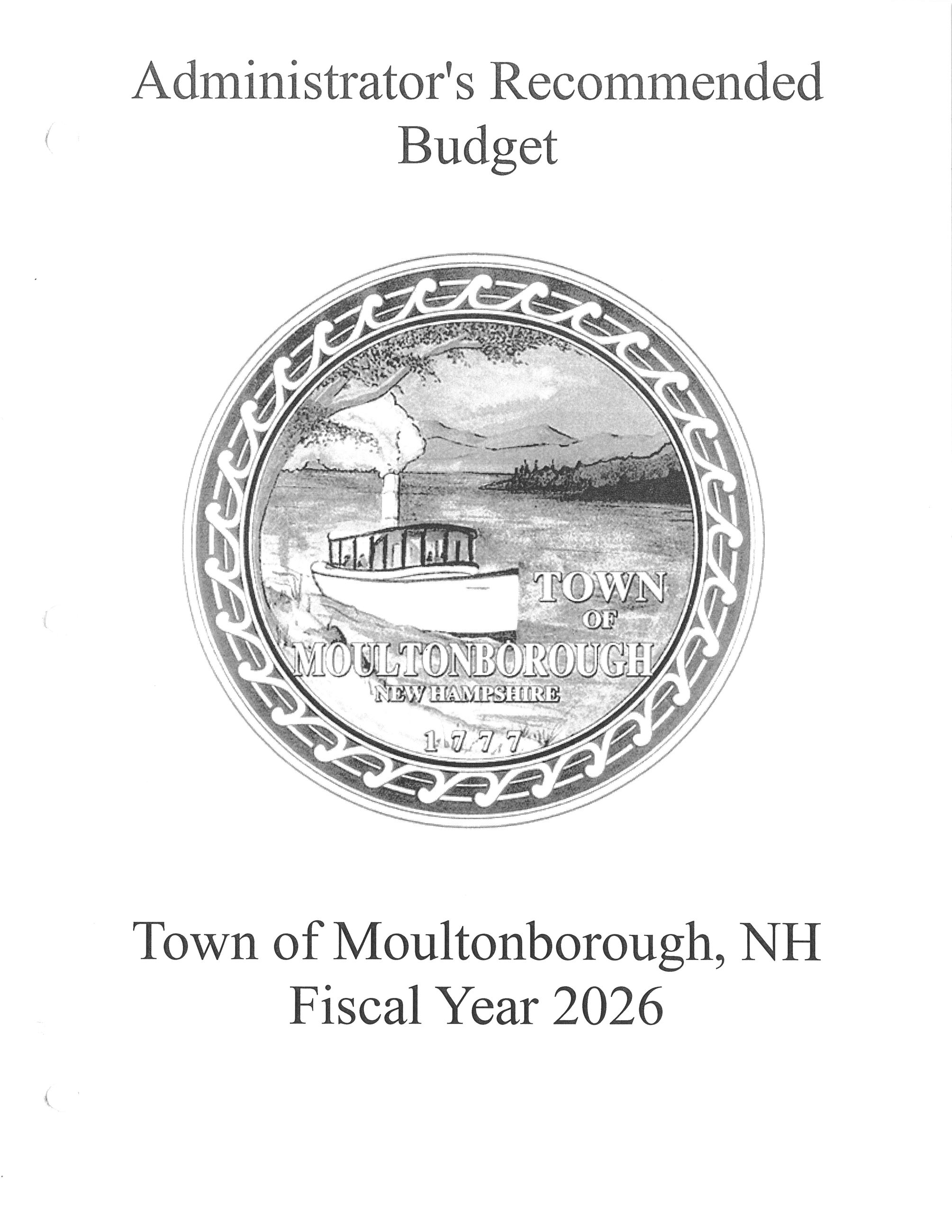 Administrators Recommended Budget FY 2026